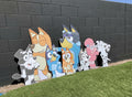 Blue and red heeler family and friends cut outs