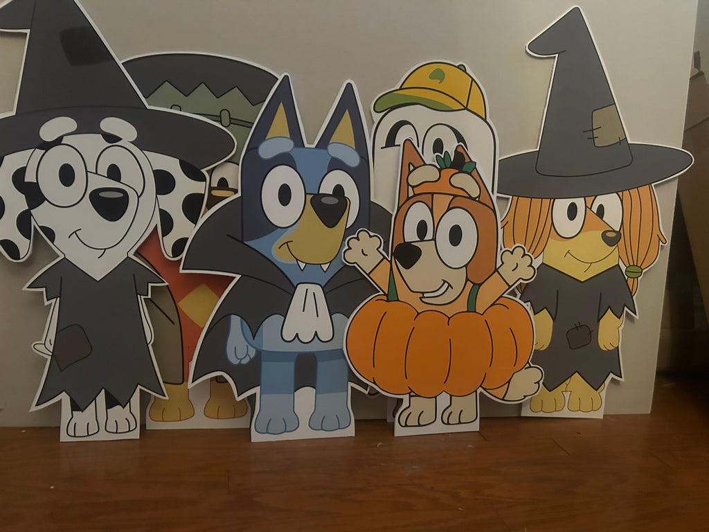 Halloween blue heeler and friends