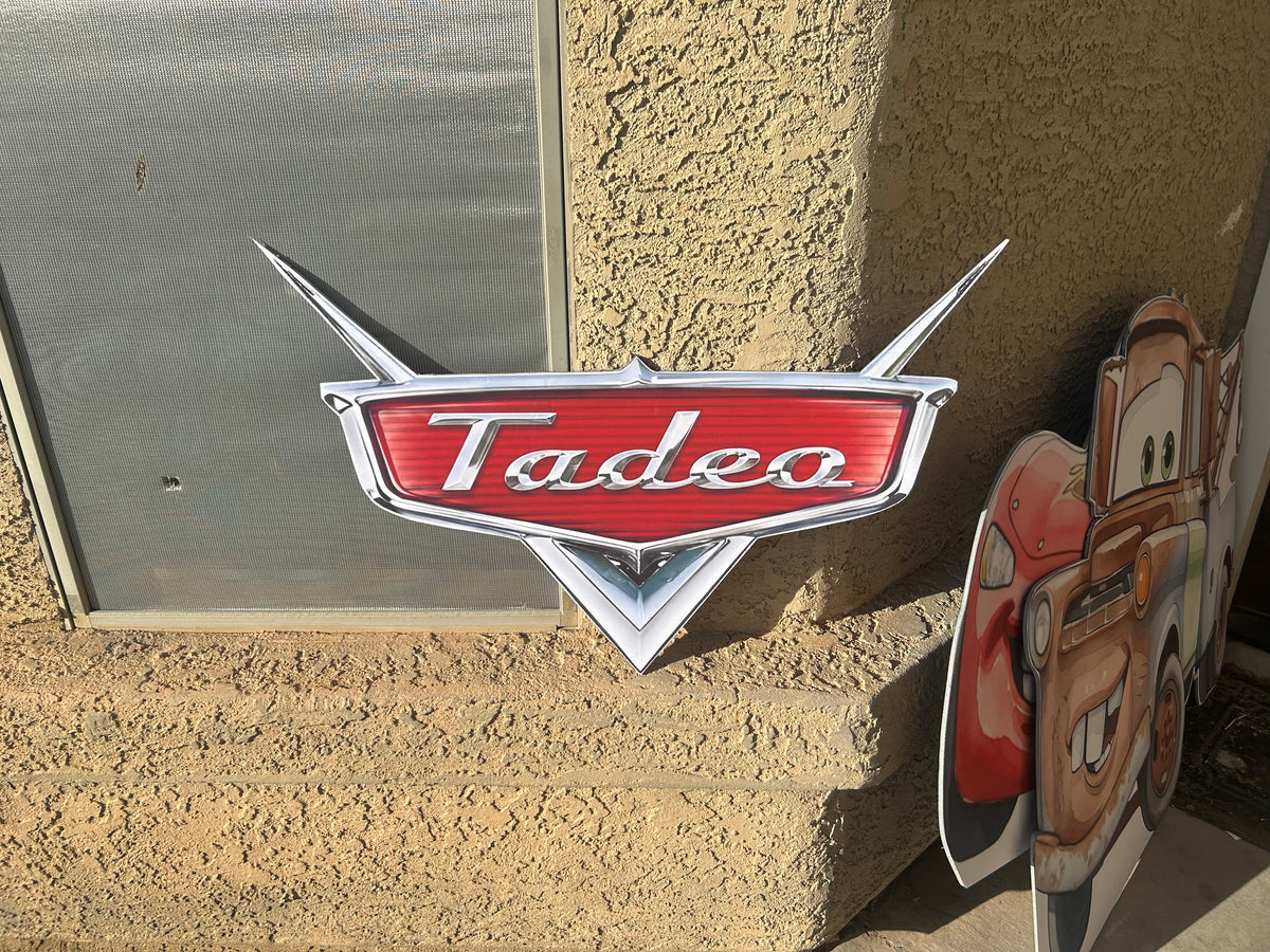Custom car emblem name logo