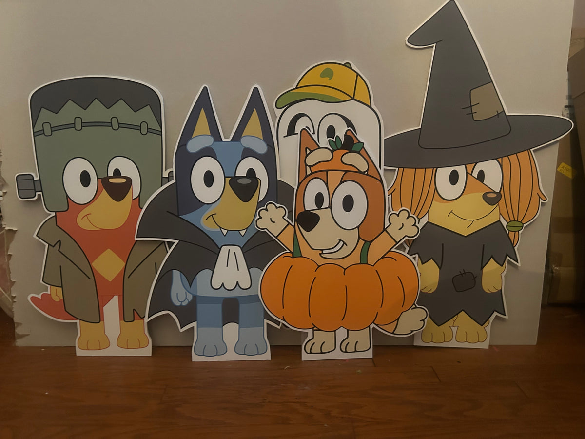 Halloween blue heeler and friends