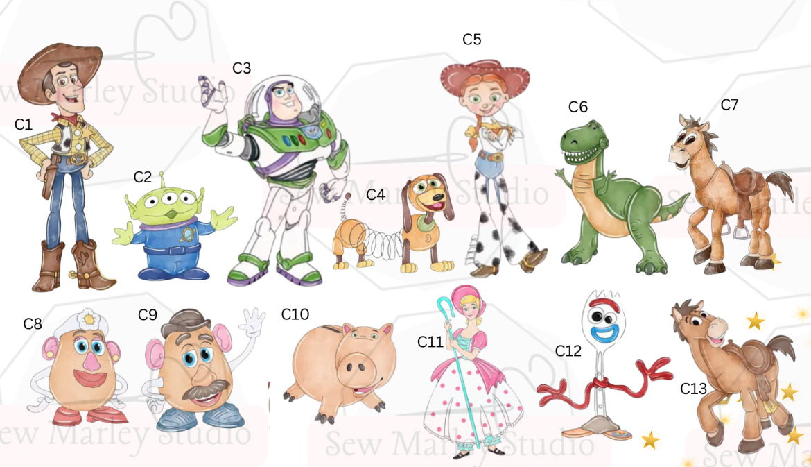 Toy Story water color cut outs